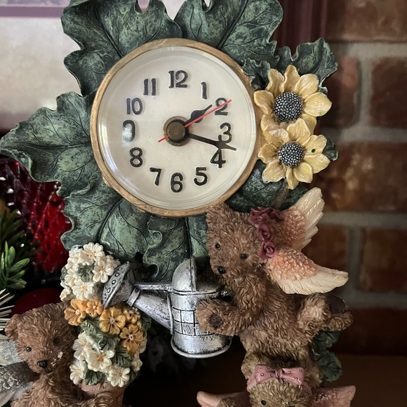 Rare Vintage 1976 Swiss Tea Pot Teddy Bear Cherub Clock‼️FINAL SALE - Picture 5 of 8